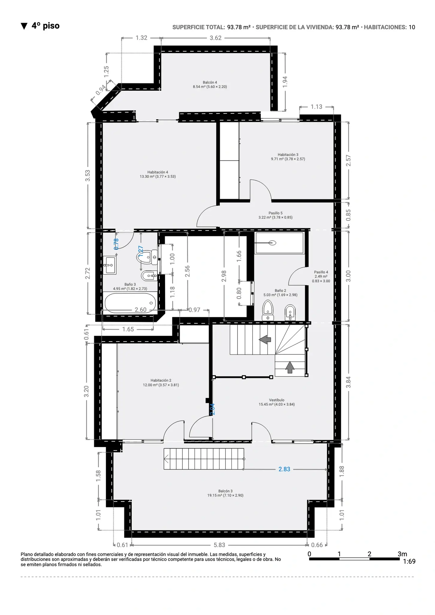Plano inmobiliario 2D con medidas · Proyecto 02