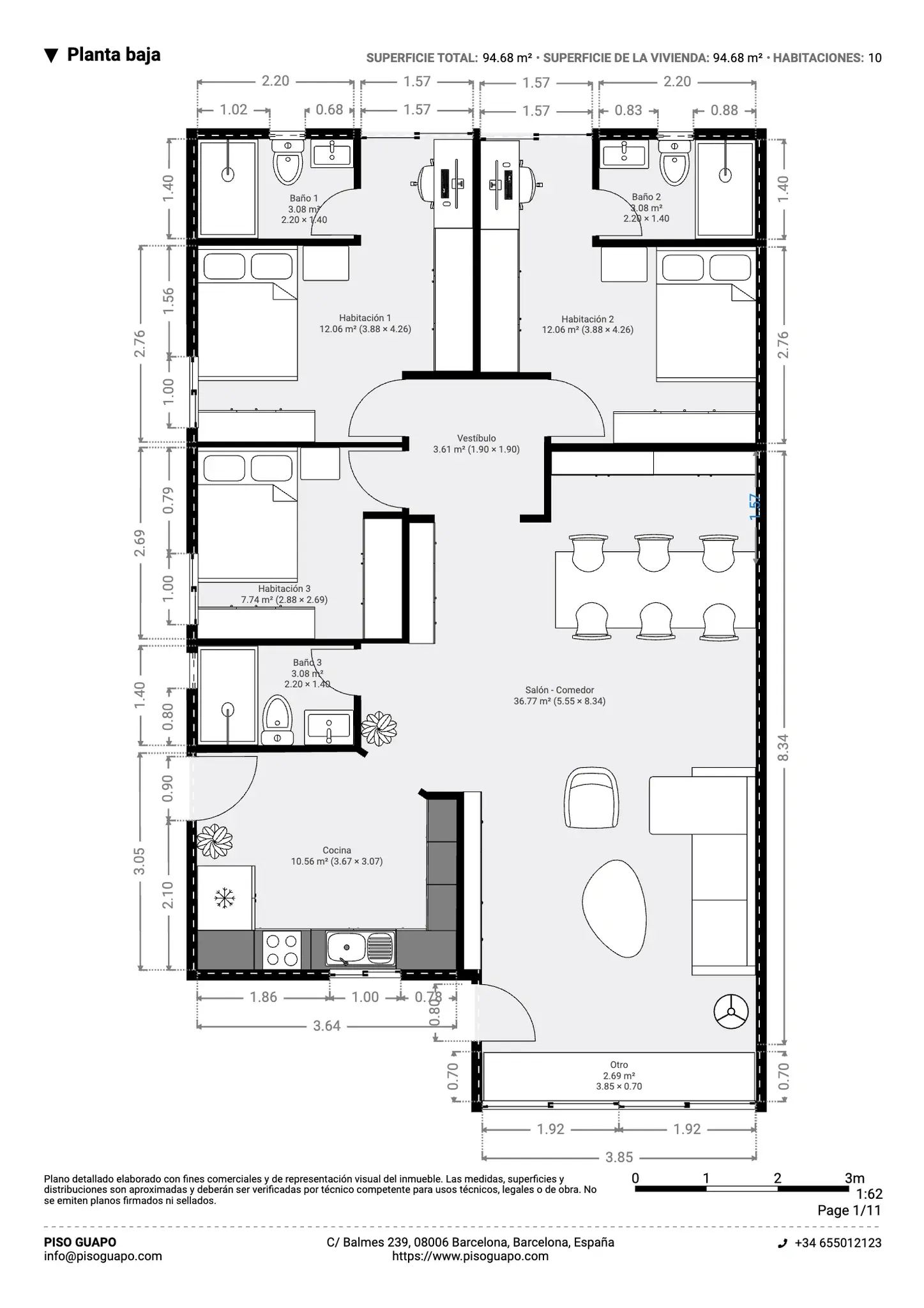 Plano inmobiliario 2D con medidas · Proyecto 07