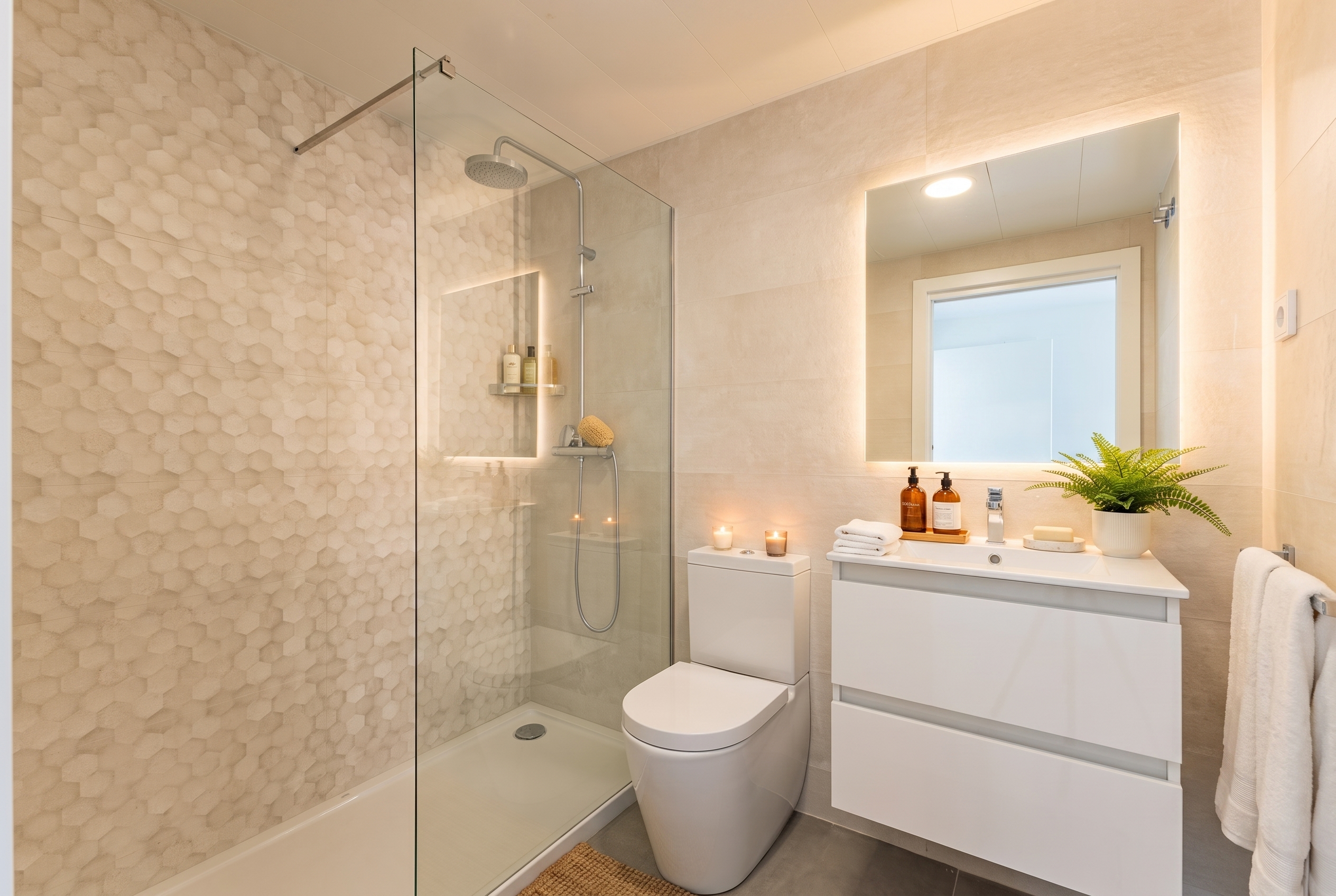 Después de Baño moderno · Decoración visual