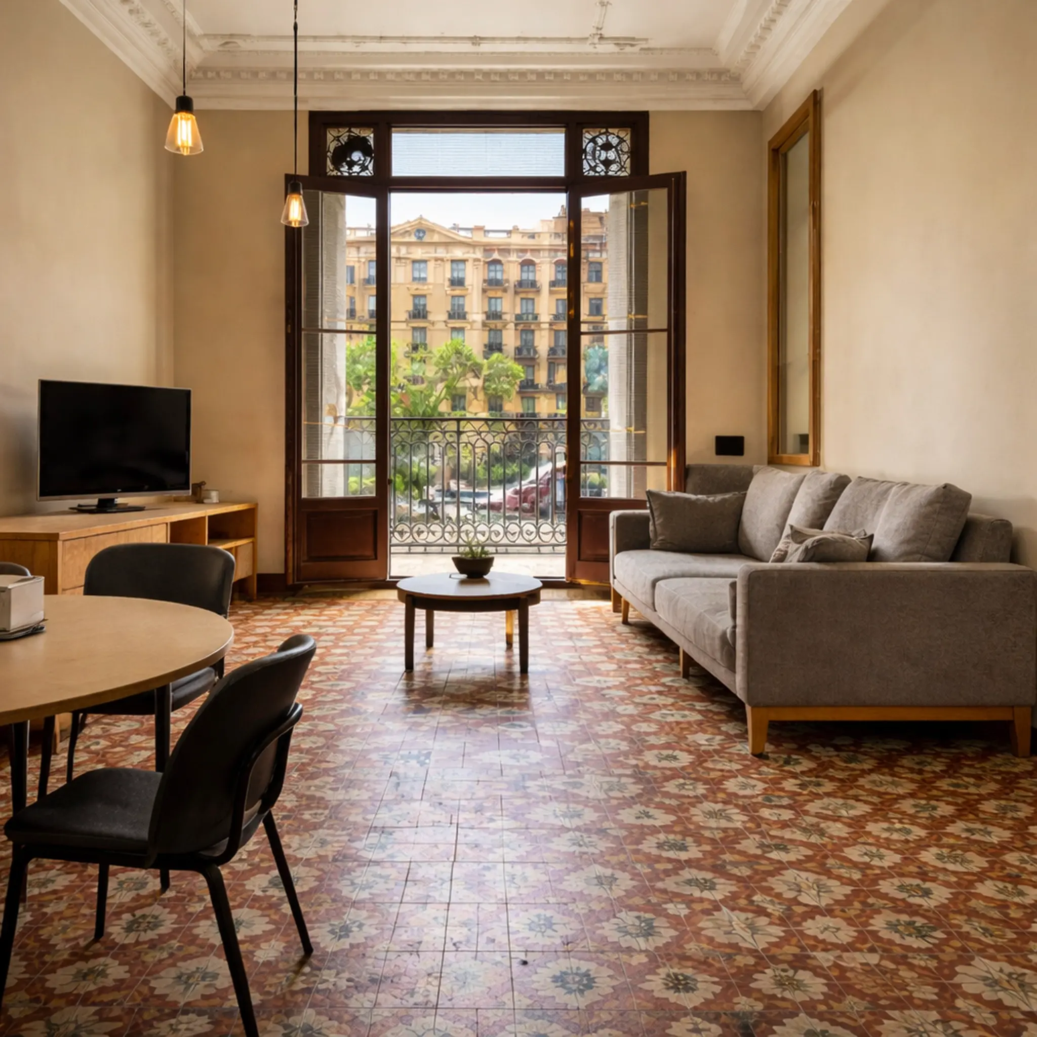 Salón modernista para calcular el valor de una vivienda en Barcelona