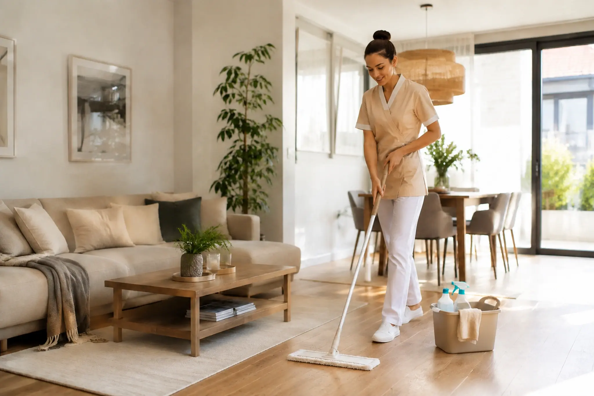 Limpieza doméstica profesional de una vivienda